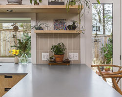 Modern kitchen open shelves